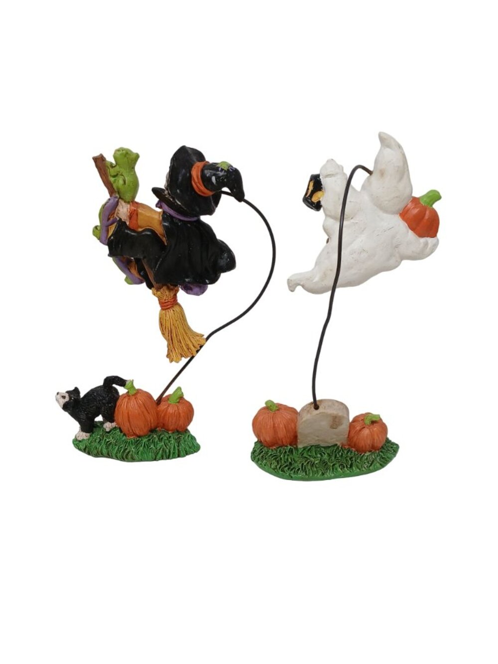 2 Halloween Flying Witch & Ghost Figurines Midwest Vintage #M-1 - Picture 4 of 7